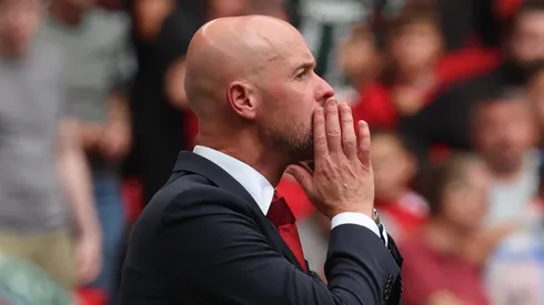 Erik Ten Hag em partida contra o Manchester City