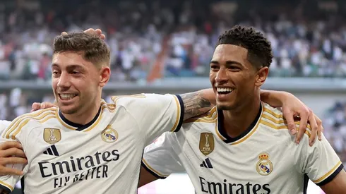 Valverde e Bellingham lado a lado no Real Madrid. Foto: Florencia Tan Jun/Getty Images