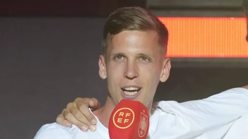 Dani Olmo na comemoração do título da Euro 2024