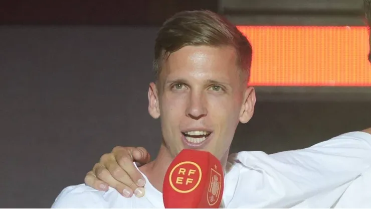 Dani Olmo na comemoração do título da Euro 2024