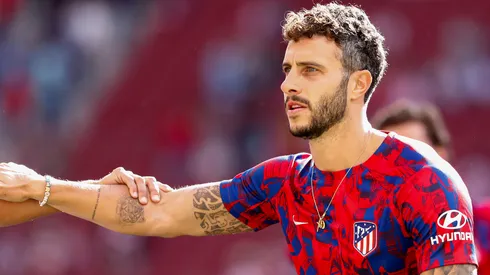 Mario Hermoso em pré-jogo pelo Atletico de Madrid