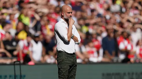 Guardiola em partida contra o Arsenal