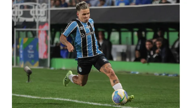 Soteldo em campo na partida entre Grêmio e Corinthians, nas oitavas de final da Copa do Brasil. (AGIF / Alamy Stock Photo)