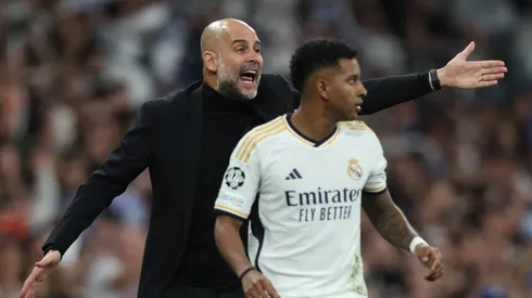 Guardiola enfrentando Rodrygo na última Champions League.
