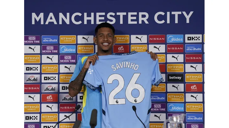 Manchester City apresentou Savinho, primeiro reforço da nova temporada (Foto: Andrew Yates/Sportimage/Imago)