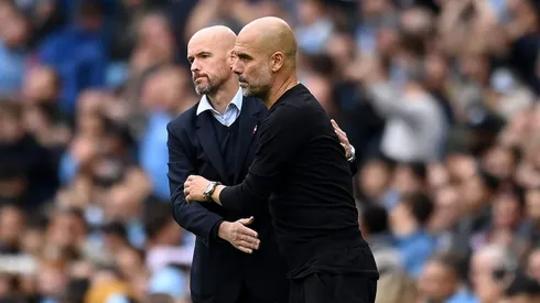 David Moyes e Guardiola juntos (Foto: Michael Regan/Getty Images)