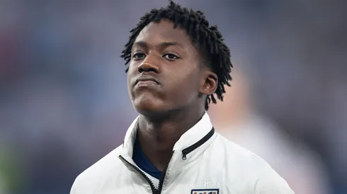Kobbie Mainoo em partida pela Seleção Inglesa