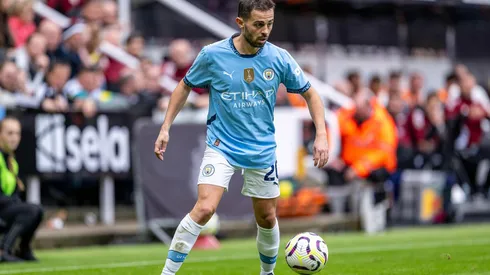 Bernardo Silva em ação na partida entre Newcastle e Manchester City, no dia 28 de setembro de 2024, na Premier League. (SPP Sport Press Photo. / Alamy Stock Photo)