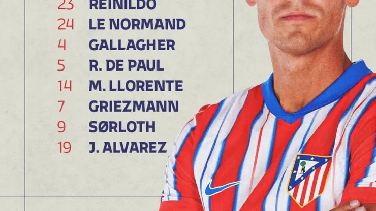 Divulgação Atlético de Madrid/ Instagram