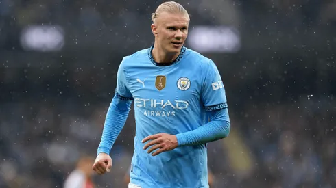 Erling Haaland, do Manchester City, durante a partida da Premier League no Etihad Stadium, Manchester. PA Images / Alamy Stock Photo