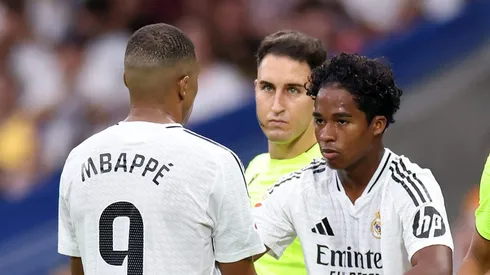 Mbappé elimina chances de Endrick ser titular do Real Madrid hoje. Foto: Florencia Tan Jun/Getty Images