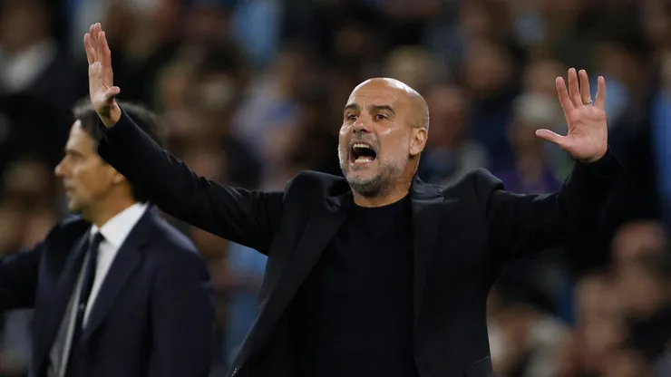 Guardiola em partida contra a Internazionale