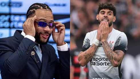 Comparação entre Memphis e Yuri Alberto. Foto Esq.: Leonardo Lima/AGIF e Foto Dir.: Ettore Chiereguini/AGIF