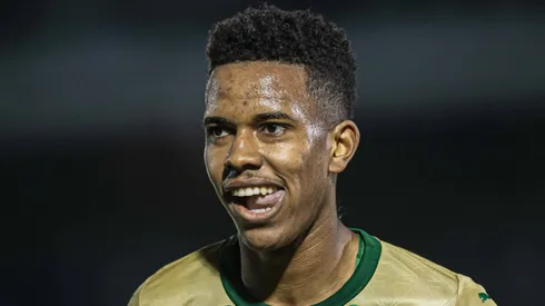 Estevâo com a camisa do Palmeiras.