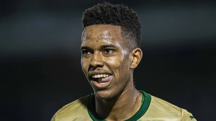 Estevâo com a camisa do Palmeiras.