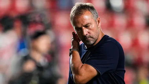 Hansi Flick em partida pelo Barcelona