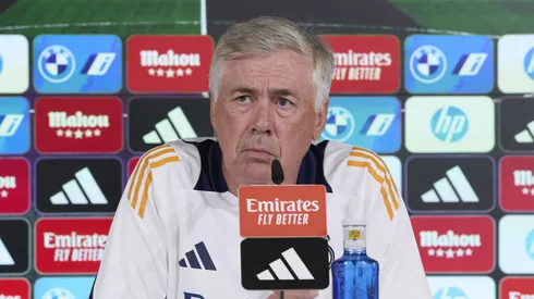 Carlo Ancelotti, técnico do Real Madrid, em entrevista coletiva. (Foto: Federico Titone/Imago/ZUMA Press Wire)