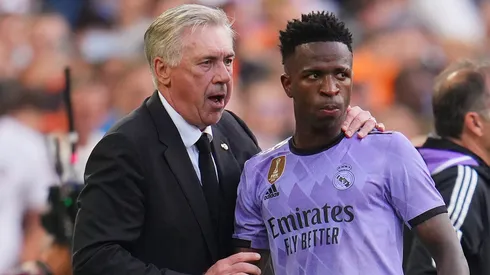 Ancelotti defende Vinicius Júnior e aponta o principal problema da Seleção Brasileira (Photo by Aitor Alcalde/Getty Images)