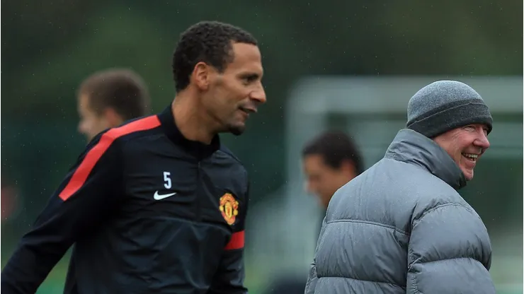 Rio Ferdinand duante treinos do Manchester United. Foto: Richard Heathcote/Getty Images