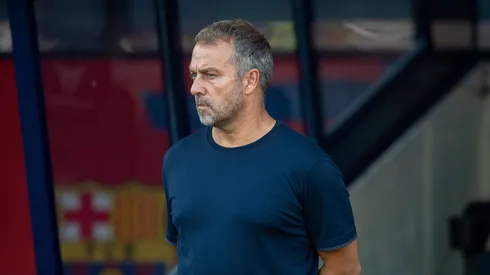 Hansi Flick em partida pelo Barcelona