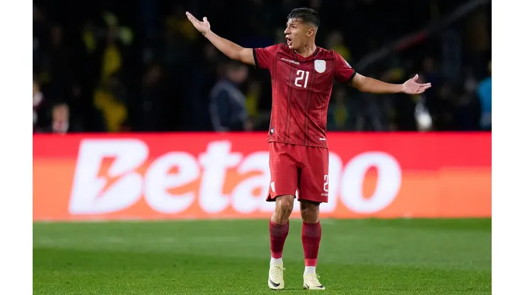 Alan Franco reclama durante o jogo entre Brasil e Equador, no dia 06 de setembro de 2024. (Associated Press / Alamy Stock Photo)