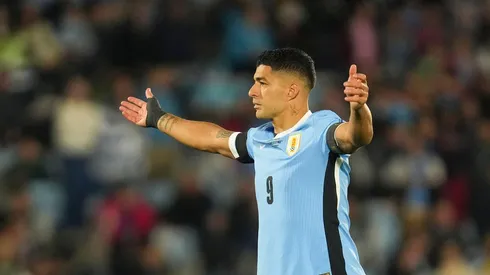 Suarez durante o duelo entre Uruguai e Paraguai, no dia 06 de setembro de 2024. (Associated Press / Alamy Stock Photo)