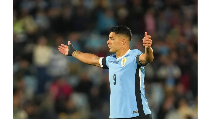 Suarez durante o duelo entre Uruguai e Paraguai, no dia 06 de setembro de 2024. (Associated Press / Alamy Stock Photo)