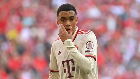 Jamal Musiala em partida pelo Bayern de Munique