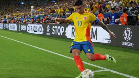 James Rodriguez durante a final da Copa América entre Colômbia e Argentina, no dia 14 de julho de 2024. (Associated Press / Alamy Stock Photo)