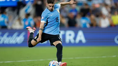 Valverde durante a disputa de pênaltis na decisão do terceiro lugar da Copa América, entre Uruguai e Canadá, no dia 13 de julho de 2024. (Associated Press / Alamy Stock Photo)