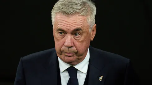 MADRID, SPAIN - OCTOBER 26: Carlo Ancelotti, Head Coach of Real Madrid, looks on prior to the LaLiga match between Real Madrid CF and FC Barcelona at Estadio Santiago Bernabeu on October 26, 2024 in Madrid, Spain. (Photo by Angel Martinez/Getty Images)