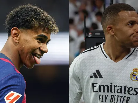 Atriz faz gesto junto de Yamal, do Barcelona, "provocando" rival