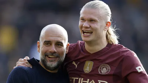 Pep Guardiola e Haaland pelo Manchester City