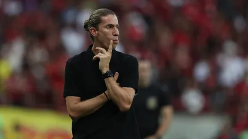 RIO DE JANEIRO, BRAZIL – OCTOBER 26: Filipe Luis coach of Flamengo looks on during the match between Flamengo and Juventude as part of Brasileirao 2024 at Maracana Stadium on October 26, 2024 in Rio de Janeiro, Brazil. (Photo by Wagner Meier/Getty Images)