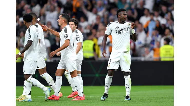 Vinícius Júnior fez três gols contra o Borussia Dortmund em partida válida pela Liga dos Campeões (Foto: David Ramos/Getty Images)