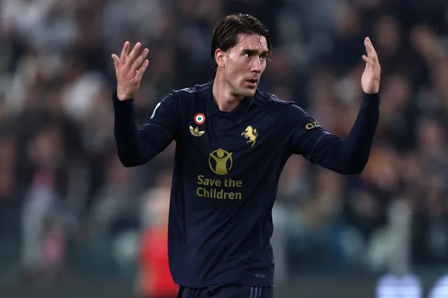 Atacante Dušan Vlahović, da Juventus, é alvo do Arsenal de Mikel Arteta.  FOTO: IMAGO /&nbsp;Marco Canoniero