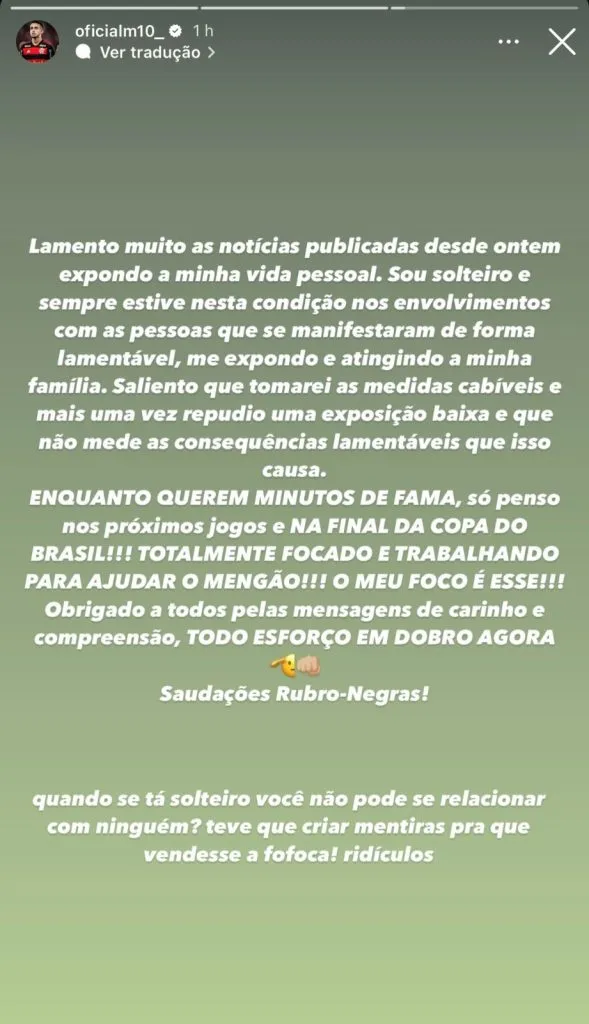 Matheus desabafa nas redes sociais - Reprodução