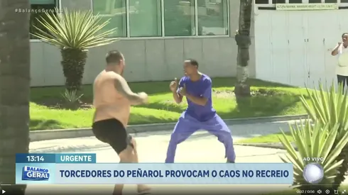 Lasalvia, ex-agente de Valverde, flagrado pela TV brasileira em confusão no Rio. Foto: Reprodução/X (Twitter).