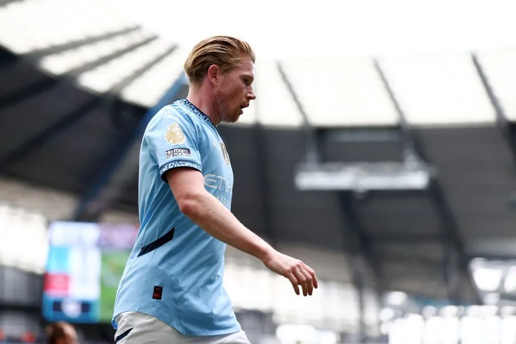 De Bruyne em ação pelo City. (Photo by Naomi Baker/Getty Images)