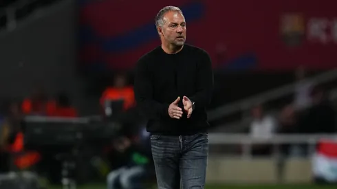 Hansi Flick em partida pelo Barcelona