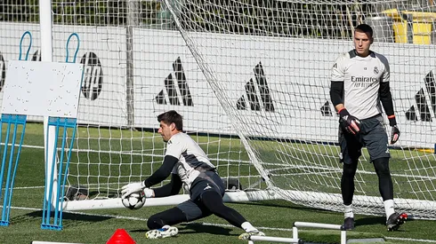 Courtois e Lunin treinando. Foto: IMAGO / ZUMA Press Wire