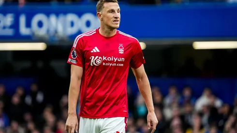 Chris Wood durante a partida entre Chelsea e Nottingham Forest, no dia 06 de outubro de 2024. (MB Media Solutions / Alamy Stock Photo)