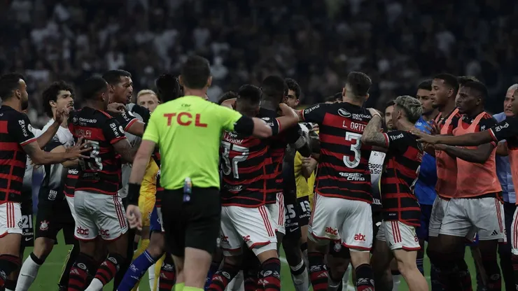 Confusão entre Carlos Alcaraz e Cacá em Corinthians x Flamengo.