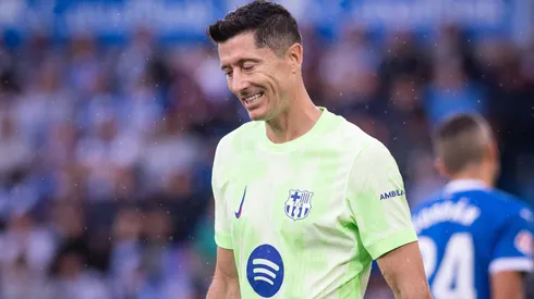 Robert Lewandowski em partida pelo Barcelona
