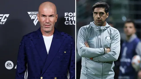 Zidane negocia com o Manchester United e pode ter jogador do Palmeiras como 1º reforço. Fotos: Pablo Cuadra e Alexandre Schneider/Getty Imagens
