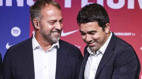 Hansi Flick, treinador do Barcelona e Deco, diretor esportivo. Ele já prepara uma saída em 2025. foto: IMAGO /ZUMA PRESS WIRE
