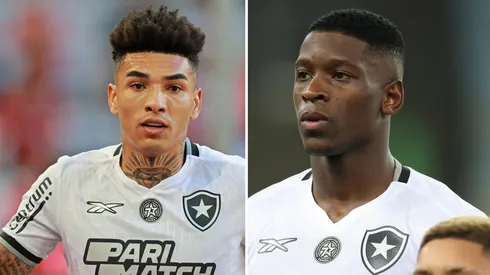 Igor Jesus e Luiz Henrique só devem ficar no Botafogo com uma conquista inédita. Fotos: Heuler Andrey e Lucas Figueiredo/Getty Imagens