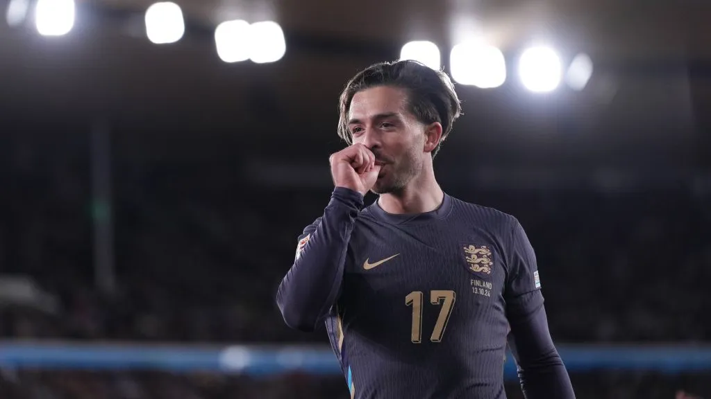 Jack Grealish comemora gol pela Seleção Inglesa (Foto: Bradley Collyer/Imago/PA Images)