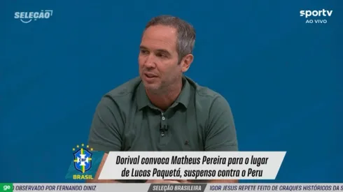 Caio Ribeiro escolher meia melhor que Matheus Pereira. Foto: Reprodução SporTV