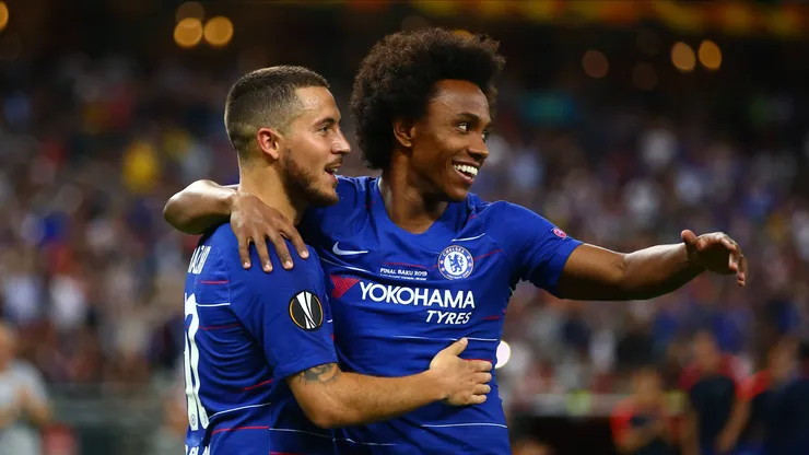 Eden Hazard e Willian. Foto: IMAGO / GEPA pictures